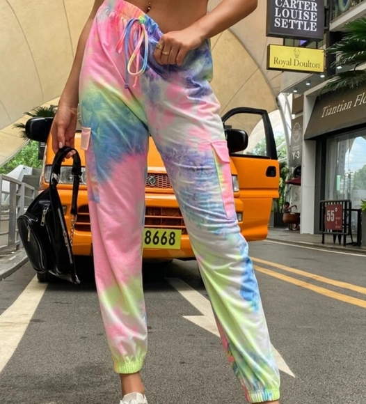 SHEIN Pants - ☆ Shein ☆ New Tie Dye Knot Cargo Pants XL